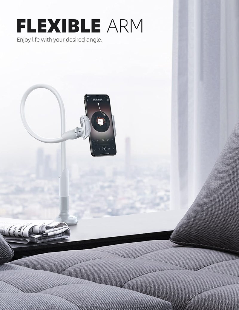 Lamicall Phone Holder, Gooseneck Mount, Compatible with 4-7'' Smartphones and Desktops, Adjustable Arm and Non-Slip Base, Easy to Install and Use - Image 3